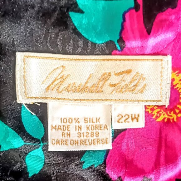 Marshall Fields Magenta Turquoise Floral Silk Jacquard Jacket - Picture 5 of 6